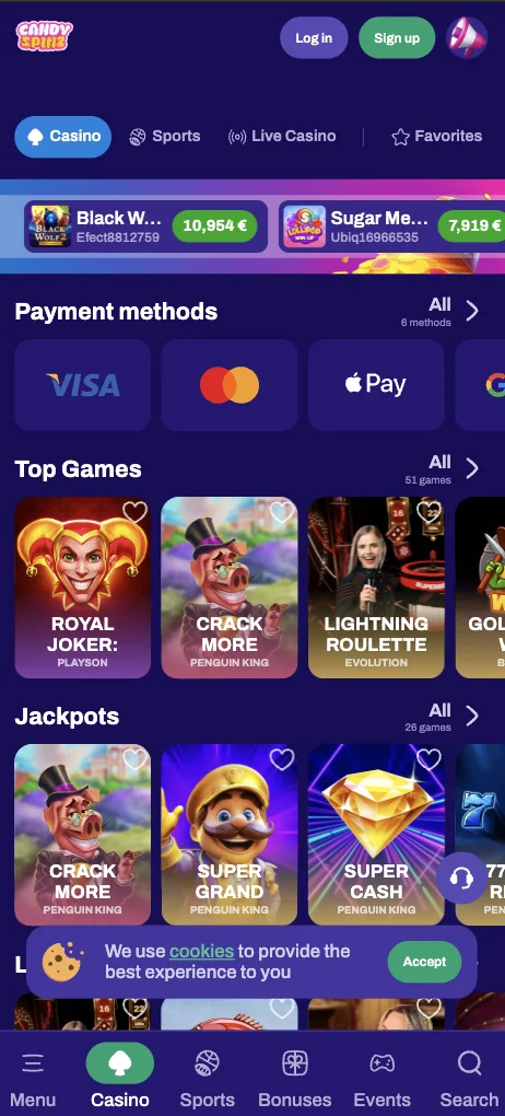 Candyspinz Casino App
